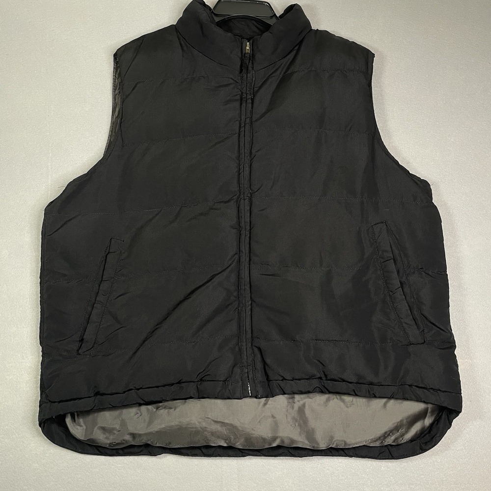 St Johns Bay Mens XL Puffer Vest Brown Inner  And Outer Pockets Zip Up